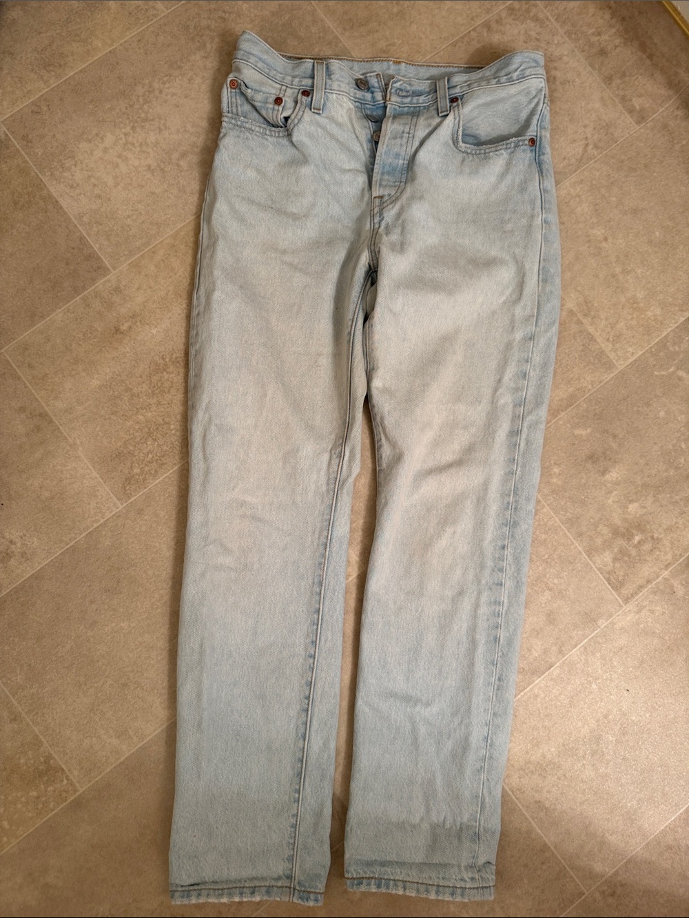 Levi's 501 Light Blue Straight Leg Women's Jeans